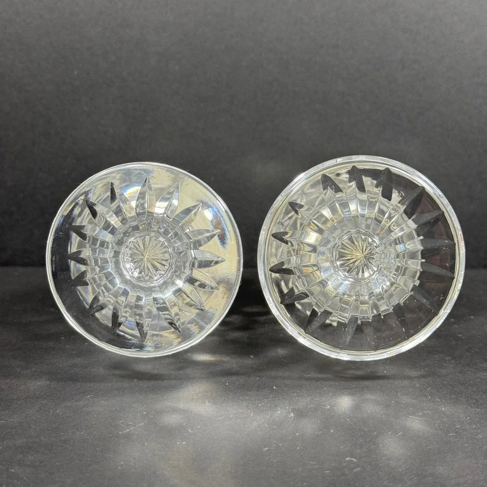 Waterford Salt and Pepper Shakers Clear Lismore Crystal Footed Set
